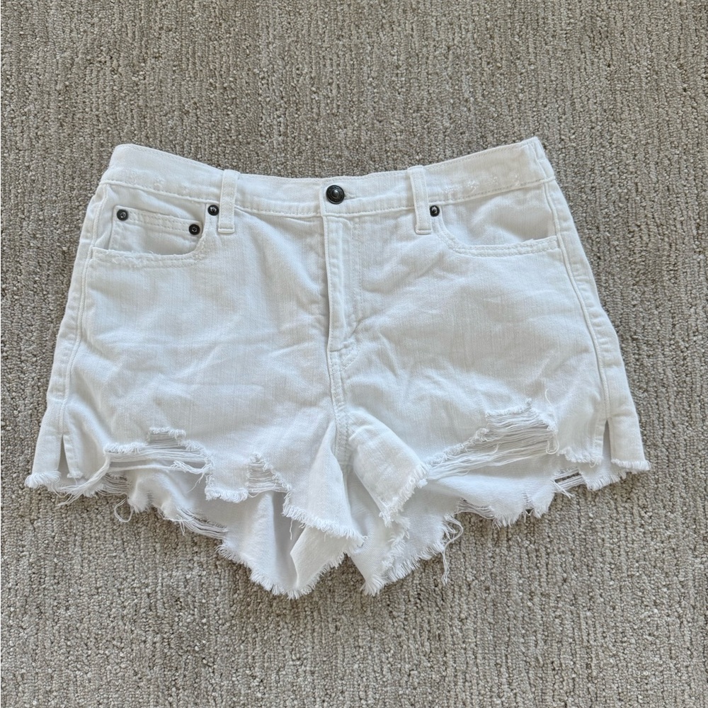 White Distressed Aerie Shorts